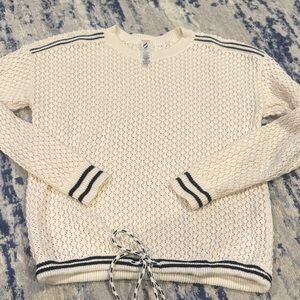 Lou & Grey Cream Sweater with Black Trim